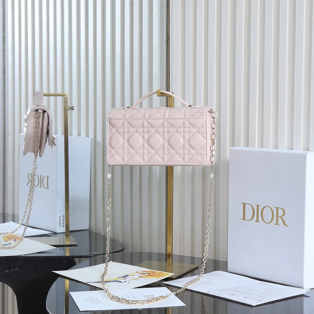 Dior Lady D-Joy Micro Pouch / Top Handle Bag in Pink